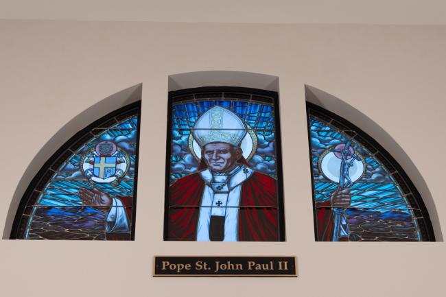 St L Narthex 16 Pope St John Paul Glass 1